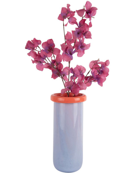 Vase en verre mauve et orange corail Ø14x30,5 cm Plegado