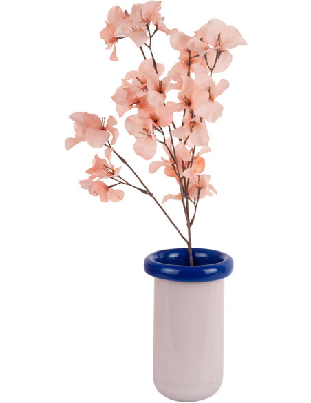 Petit vase en verre rose poudré et bleu cobalt Ø12,5x21 cm Plegado