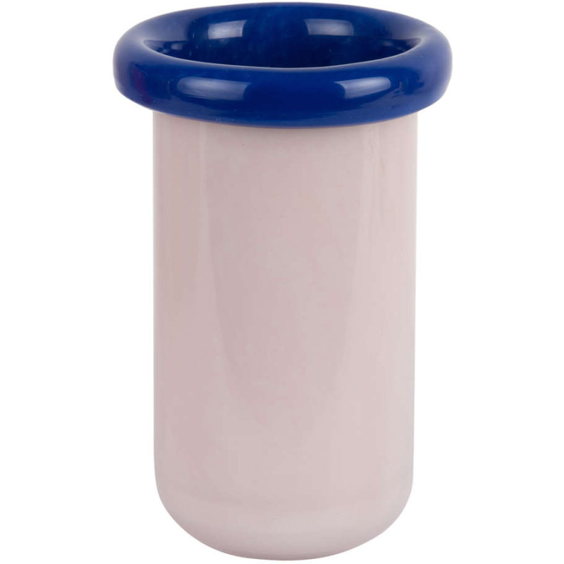 Petit vase en verre rose poudré et...