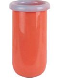 Vase en verre orange corail et lilas Ø14x25,3 cm Plegado