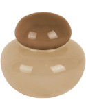 Vase en verre beige à couvercle marron Ø13,5 cm Nuevo Dulce