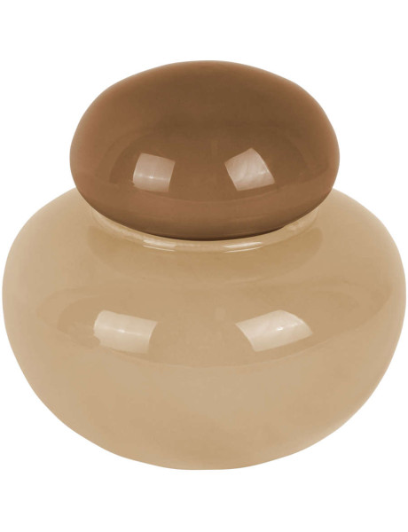 Vase en verre beige à couvercle marron Ø13,5 cm Nuevo Dulce
