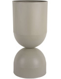 Grand cache-pot sur pied métal gris chaud 55 cm Tonar