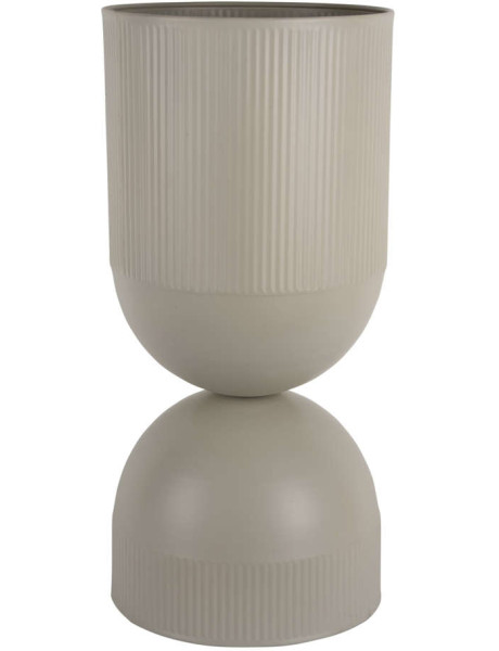 Grand cache-pot sur pied métal gris chaud 55 cm Tonar