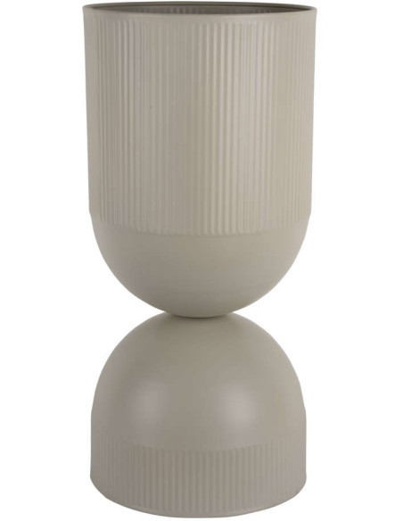 Grand cache-pot sur pied métal gris chaud 55 cm Tonar