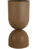 Grand cache-pot sur pied métal marron 55 cm Tonar