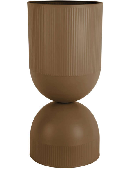 Grand cache-pot sur pied métal marron 55 cm Tonar