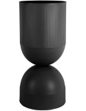 Grand cache-pot métal noir sur pied 55 cm Tonar