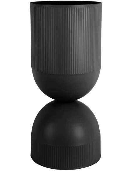 Grand cache-pot métal noir sur pied 55 cm Tonar