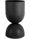 Grand cache-pot sur pied métal noir 45 cm Tonar