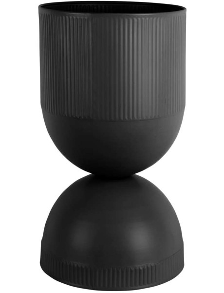 Grand cache-pot sur pied métal noir 45 cm Tonar