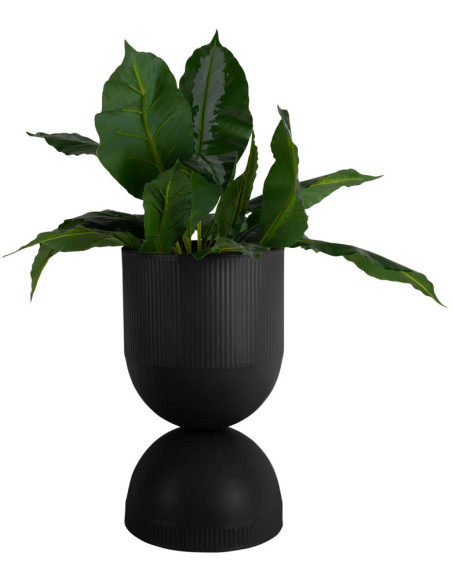 Grand cache-pot sur pied métal noir 45 cm Tonar