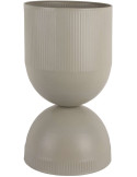 Grand cache-pot sur pied métal gris chaud 45 cm Tonar