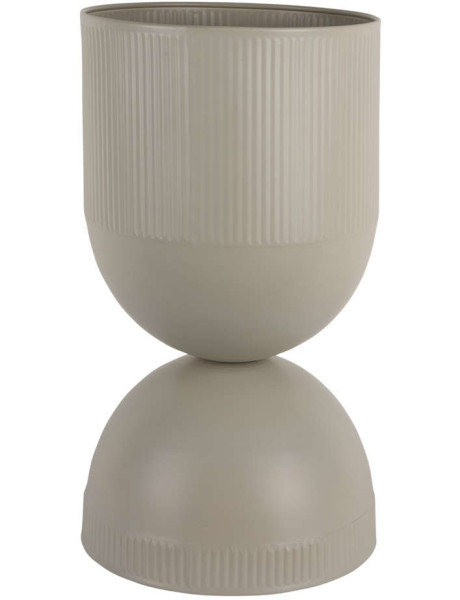 Grand cache-pot sur pied métal gris chaud 45 cm Tonar