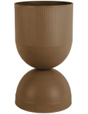 Grand cache-pot sur pied métal marron 45 cm Tonar