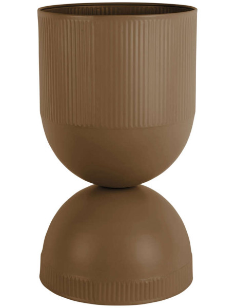 Grand cache-pot sur pied métal marron 45 cm Tonar