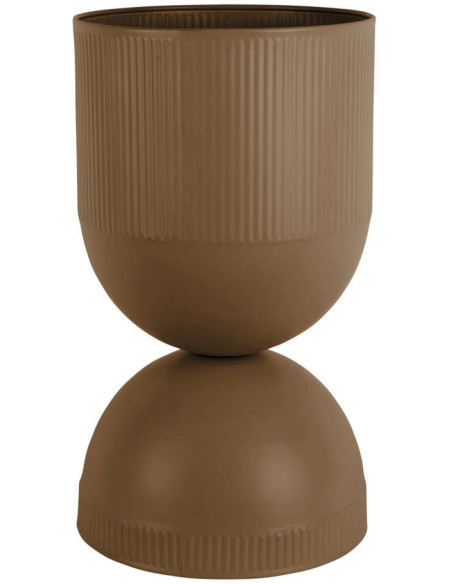 Grand cache-pot sur pied métal marron 45 cm Tonar