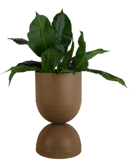Grand cache-pot sur pied métal marron 45 cm Tonar
