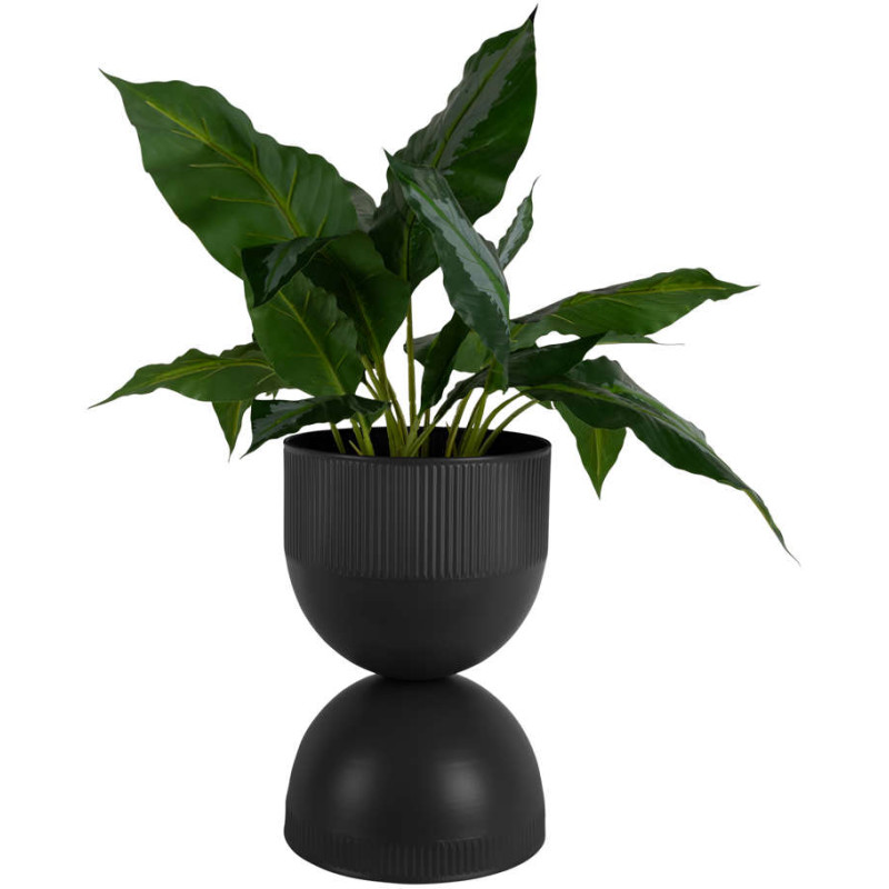Cache-pot sur pied métal noir 39 cm...
