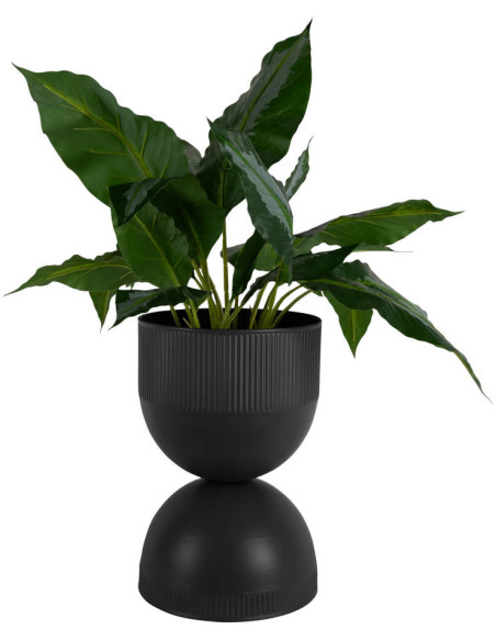 Cache-pot sur pied métal noir 39 cm Tonar