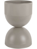 Cache-pot sur pied métal gris chaud 39 cm Tonar