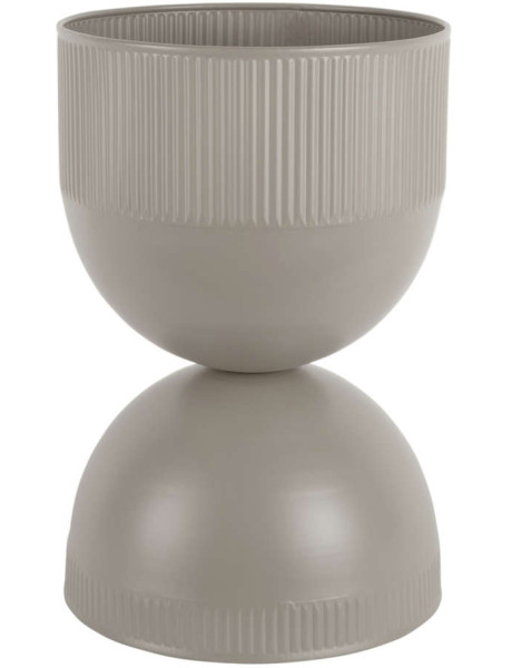 Cache-pot sur pied métal gris chaud 39 cm Tonar