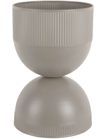 Cache-pot sur pied métal gris chaud 39 cm Tonar