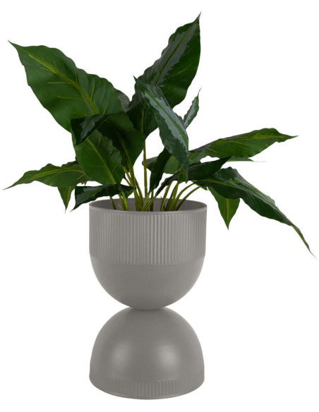 Cache-pot sur pied métal gris chaud 39 cm Tonar