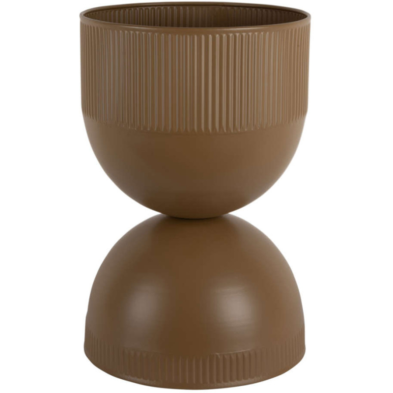 Cache-pot sur pied métal marron moka...
