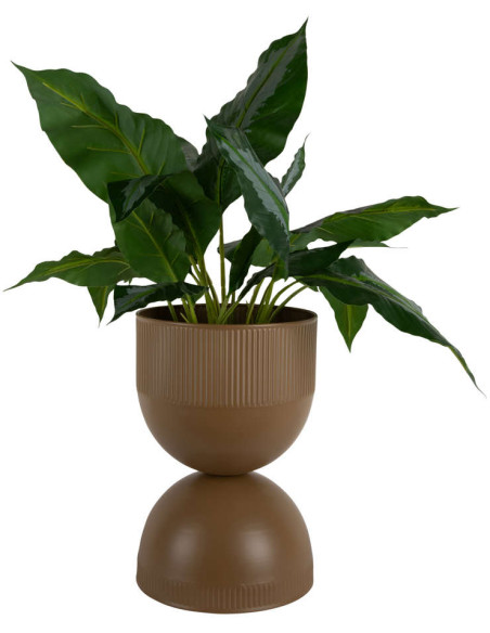 Cache-pot sur pied métal marron moka 39 cm Tonar