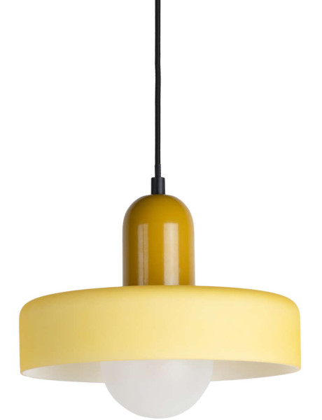 Suspension verre jaune ocre 25 cm Opaco Grato