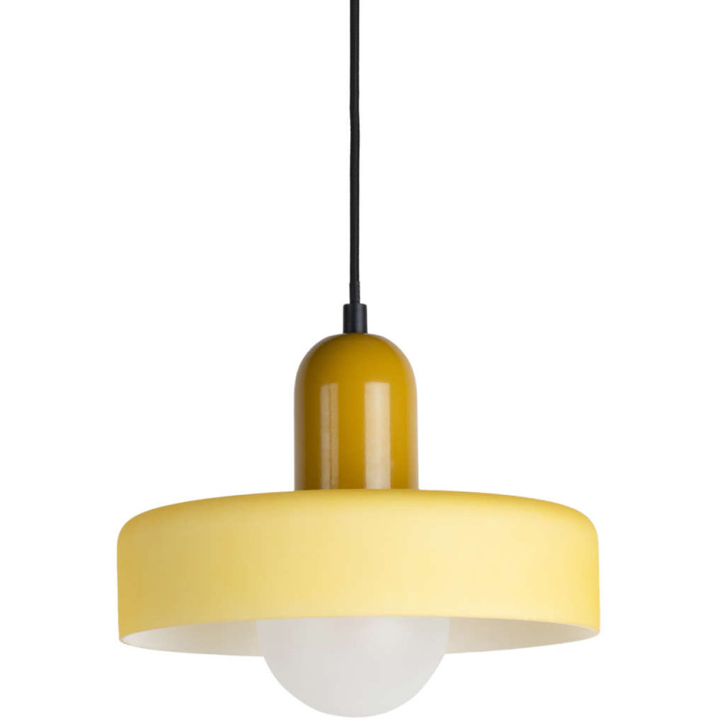 Suspension verre jaune ocre 25 cm...