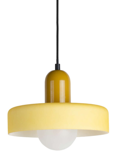 Suspension verre jaune ocre 25 cm Opaco Grato