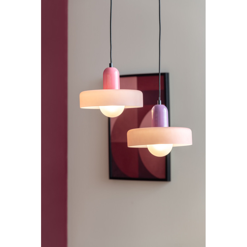 Suspension verre mauve lavande 25 cm...