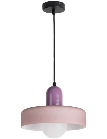 Suspension verre mauve lavande 25 cm Opaco Grato
