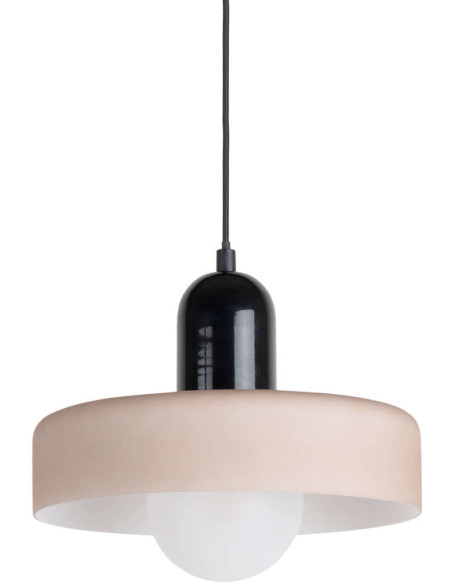 Suspension verre noir et gris chaud 25 cm Opaco Grato