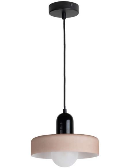 Suspension verre noir et gris chaud 25 cm Opaco Grato