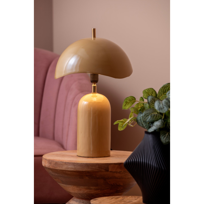 Lampe à poser champignon métal jaune...