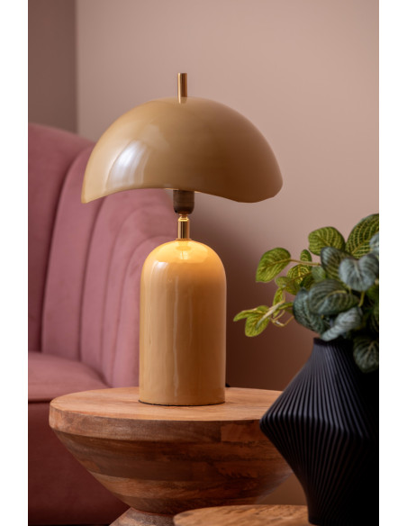 Lampe à poser champignon métal jaune miel 41 cm Querido