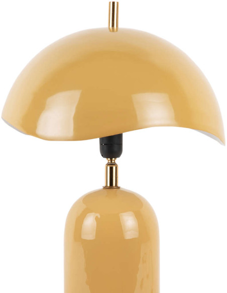 Lampe à poser champignon métal jaune miel 41 cm Querido