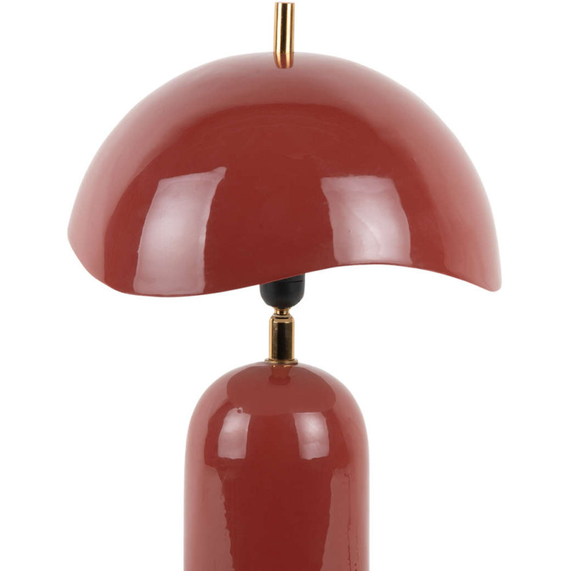 Lampe à poser champignon métal rouge...