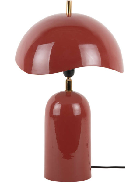 Lampe à poser champignon métal rouge ocre 41 cm Querido