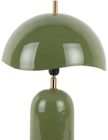 Lampe champignon métal vert jungle 41 cm Querido