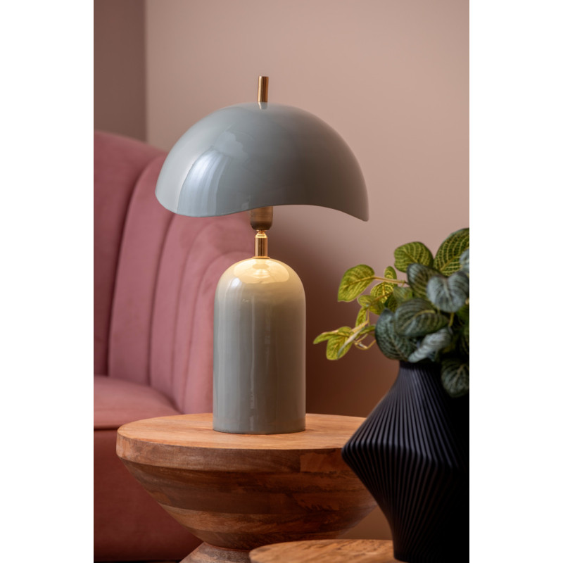 Lampe champignon métal bleu brume 41...