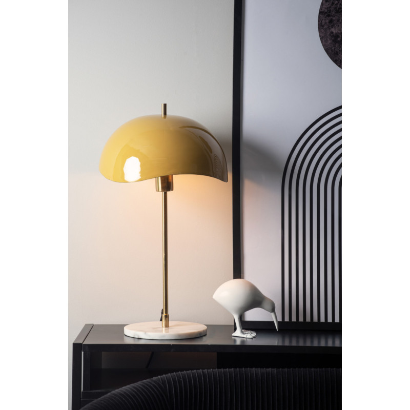 Lampe à poser dôme ondulé jaune 53 cm...