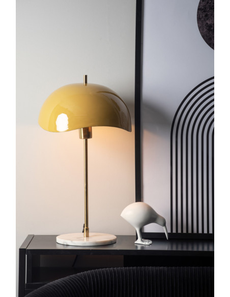 Lampe à poser dôme ondulé jaune 53 cm Waved Dome