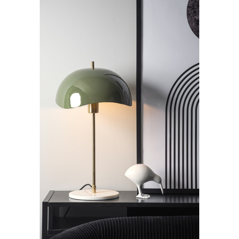 Lampe à poser dôme ondulé vert olive...