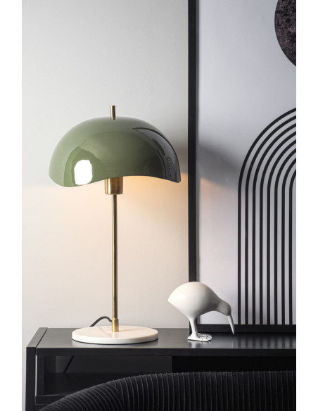 Lampe à poser dôme ondulé vert olive 53 cm Waved Dome