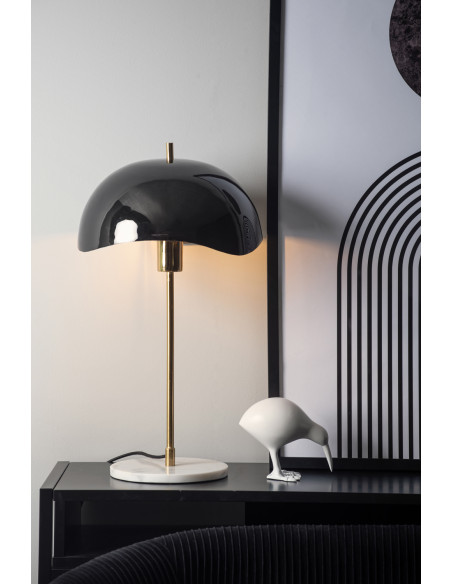 Lampe à poser noire dôme ondulé 53 cm Waved Dome
