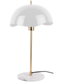 Lampe à poser blanche dôme ondulé en fer 53 cm Waved Dome
